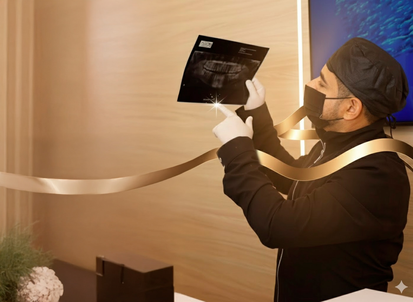 Dr. Daniel García realizando evaluación y diagnóstico dental